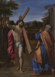 londongallery/annibale carracci - christ appearing to saint peter on the appian way